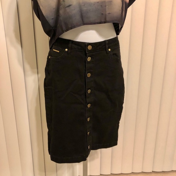 Ivanka Trump pencil skirt denim button front